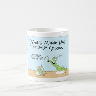 En bötande Mantis går till en Therapy Sessin Kaffemugg