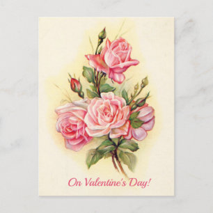 En Bouquet för dig på Alla hjärtans dag Victorian Vykort