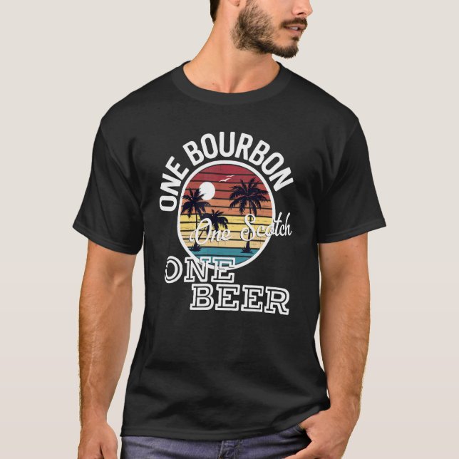 En Bourbon One Scotch One Beer Land Music Lyri T Shirt (Framsida)