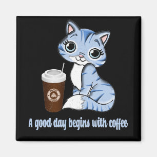 En Bra börjar med kaffe   Kaffe älskare-gåva Magnet