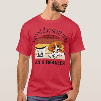 En bra börjar med te och beaglar t shirt