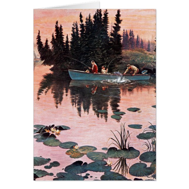 En Bra Catch från John Clymer Hälsningskort (Framsidan)