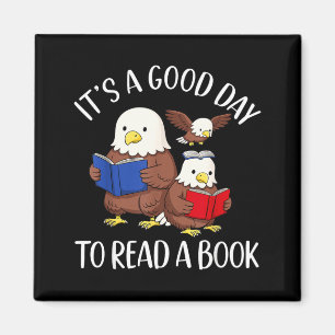 En Bra Dag Att Läsa En Bok Örn Bibliotekarie Bokäl Magnet