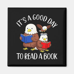 En Bra Dag Att Läsa En Bok Örn Bibliotekarie Bokäl Magnet