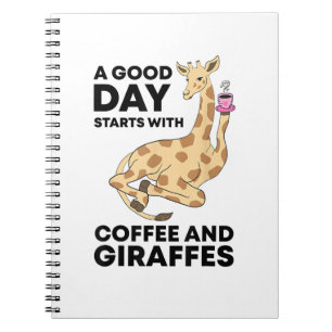 En Bra-dag börjar med kaffe och giraffe Gift Funny Anteckningsbok