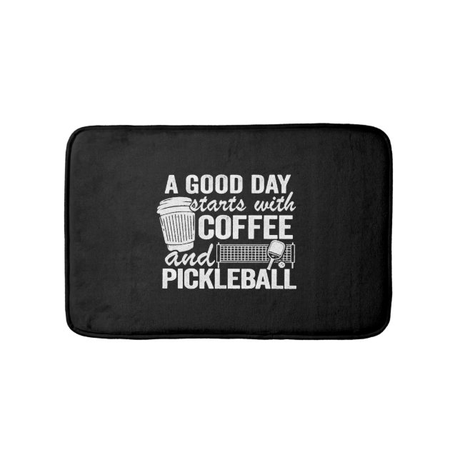 En Bra dag börjar med kaffe och pickleboll Badrumsmatta (Framsidan)