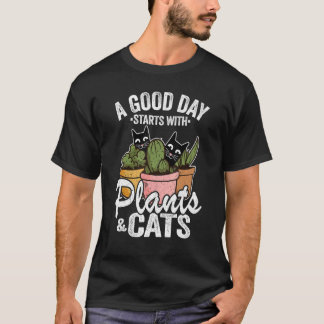 En bra dag börjar med växter & katter Växtodlare T Shirt