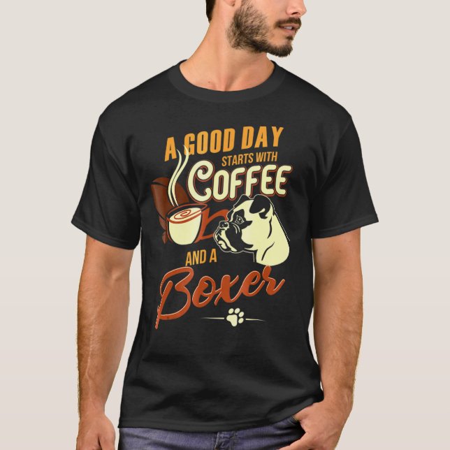 En Bra-Hund med kaffe i en boxare T Shirt (Framsida)