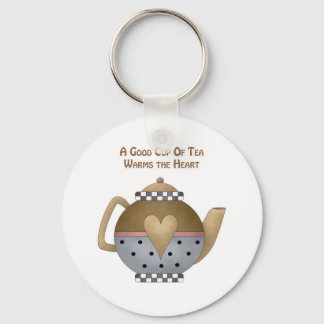 En Bra Kopp i Tea avfyrar hjärtat Nyckelring