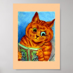 En bra läsning, illustrerad av Louis Wain, Poster