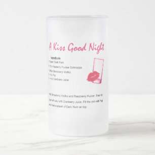En bra natt för kyss frostat ölglas