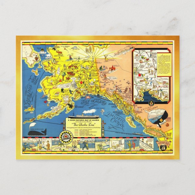 En bra-naturen karta i Alaska Vykort (Framsida)