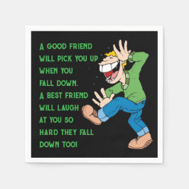 "En bra vän" - Funny Cocktail Napkin Pappersservett