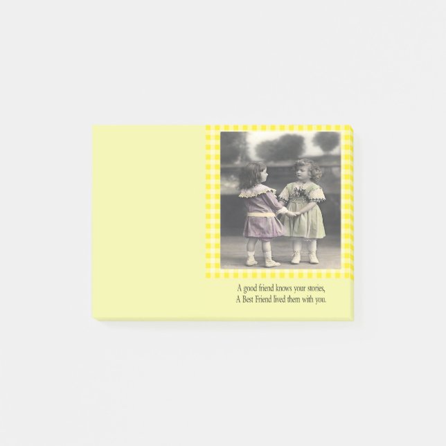 En bra vän vet dina berättelser post-it block (Framsida)
