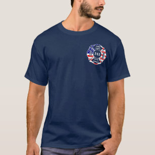 En brandman 9/11 glömmer aldrig 343 tee shirt