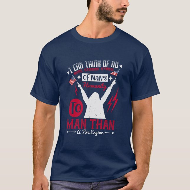 En brandmotor: Humanitetssymbol T Shirt (Framsida)