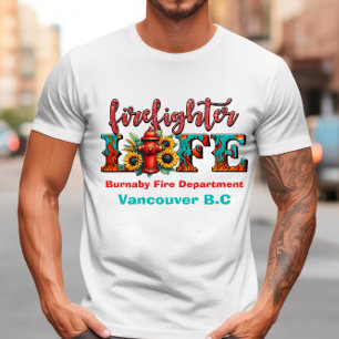 En brandsläckares liv i vibrerande konst t shirt