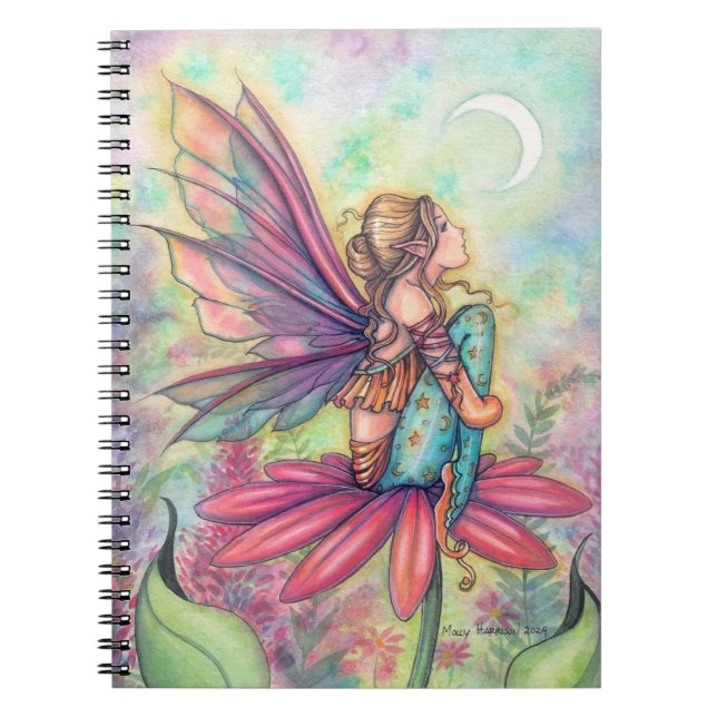 En brant World Fairy Fantasy Watercolor Art Anteckningsbok (Framsidan)