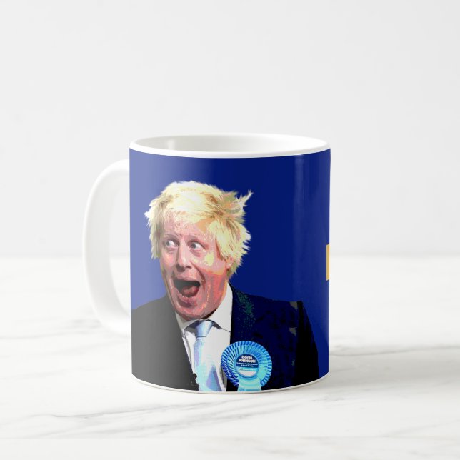 EN BREXIT-MUGG. Roligt Boris Johnson Brexit Kaffemugg (Framsida vänster)