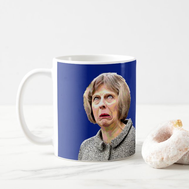 EN BREXIT-MUGG. Roligt Theresa majBrexit Kaffemugg (Med munk)