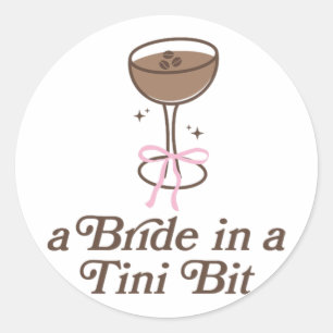 En bricka i en Tini-bit Svan Bow Coquette Bachelor Runt Klistermärke