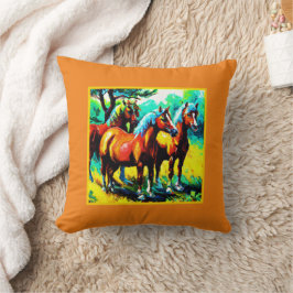 En Bright och Cheerful Horse Art Biet. Köp nu Kudde