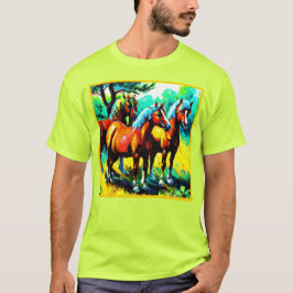 En Bright och Cheerful Horse Art Biet. Köp nu T Shirt