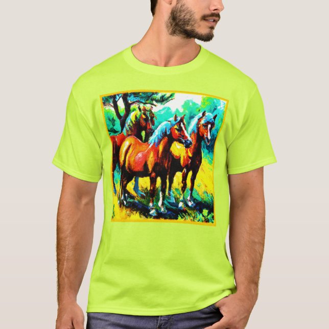 En Bright och Cheerful Horse Art Biet. Köp nu T Shirt (Framsida)
