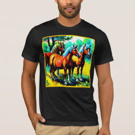 En Bright och Cheerful Horse Art Biet. Köp nu T Shirt