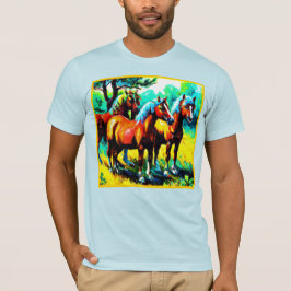 En Bright och Cheerful Horse Art Biet. Köp nu T Shirt
