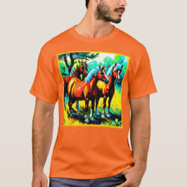 En Bright och Cheerful Horse Art Biet. Köp nu T Shirt