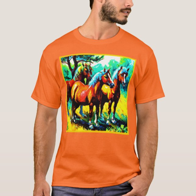 En Bright och Cheerful Horse Art Biet. Köp nu T Shirt (Framsida)
