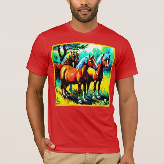 En Bright och Cheerful Horse Art Biet. Köp nu T Shirt (Framsida)
