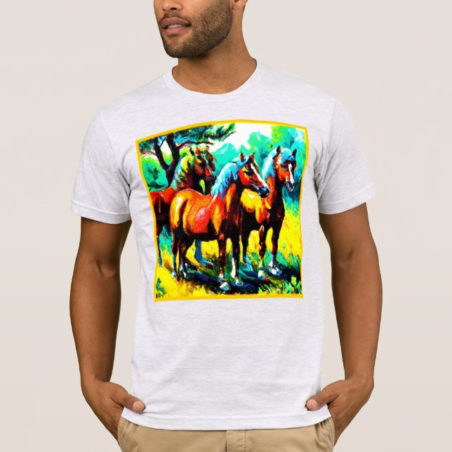 En Bright och Cheerful Horse Art Biet. Köp nu T Shirt (Framsida)