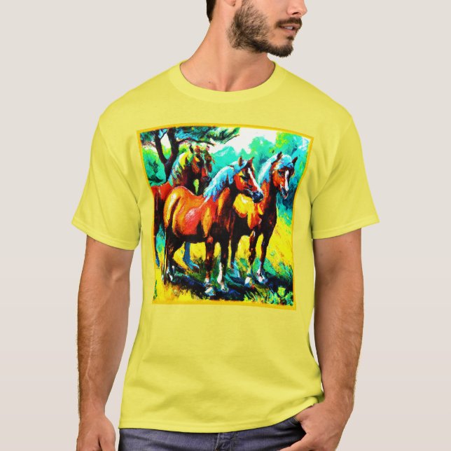 En Bright och Cheerful Horse Art Biet. Köp nu T Shirt (Framsida)