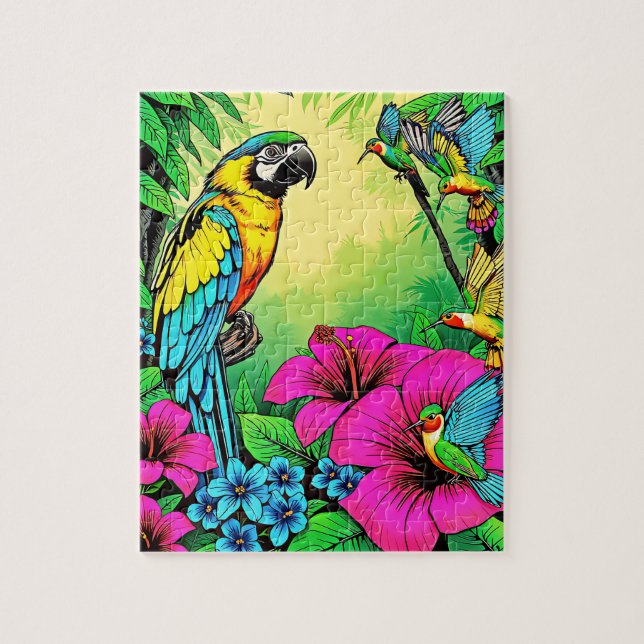 En briljant färgad macaw Barns Pussel (Vertikal)