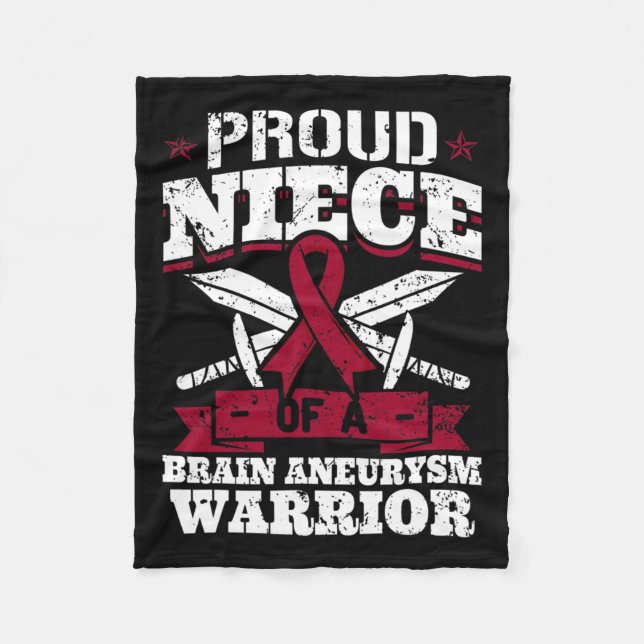 En brinnande aneurysm Warrior Awareness Ribbon Fleecefilt (Framsidan)