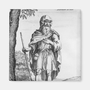 En brittisk Druid som inristas av skåpbil der Magnet