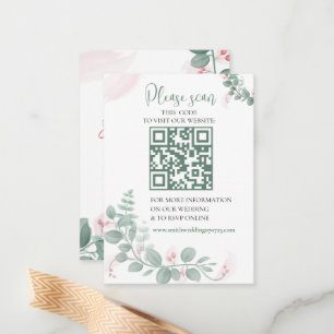 En Bröllop OSA med QR-kodhöljeskort Anteckningskort