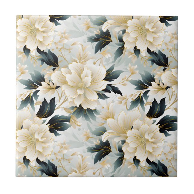 En bröllopsblommig serie design 7 kakelplatta (Framsidan)