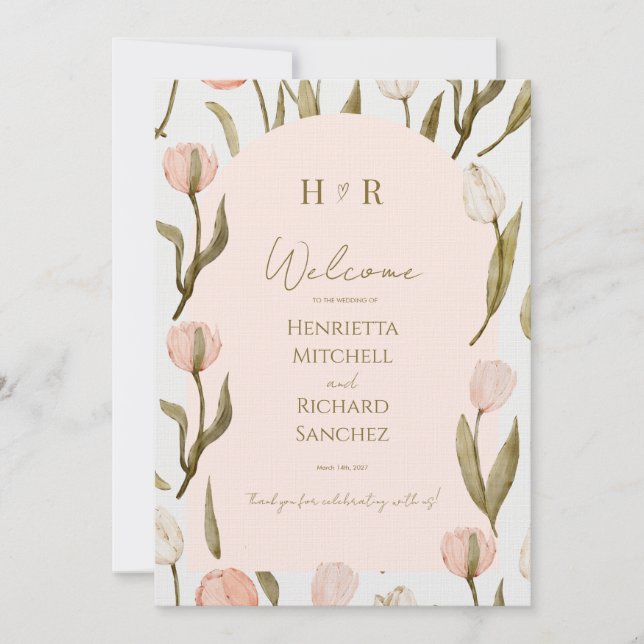 En bröllopsinbjudan med en elegant touch för dig! (Framsida)