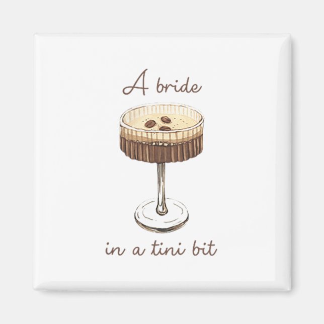 En Brud I En Liten Brud Rolig Martini Spennande Br Magnet (Framsidan)