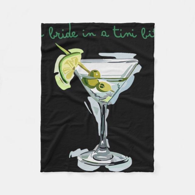 En brud i en liten brudklänning martini möhippa fleecefilt (Framsidan)