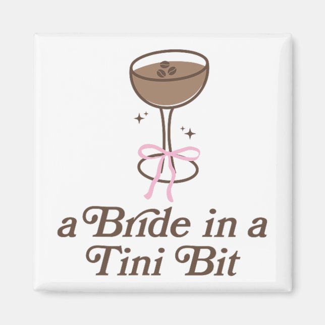 En Brud I En Tini Bit Tail Bow Coquette Sängkammar Magnet (Framsidan)