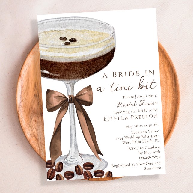 En brud på en liten bit Martini Brudtjej-fest Inbjudningar (Skapare uppladdad)