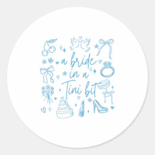 En brud på en liten bit möhippa doodle Ar Runt Klistermärke