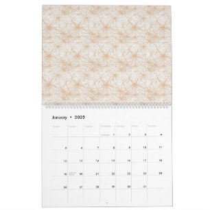 en brun bakgrund med mönster i cirklar kalender