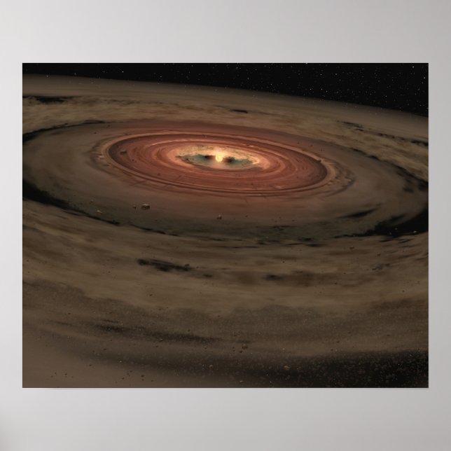 En brun dvärg omgiven av en snurrande skiva poster (Framsidan)