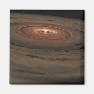 En brun dvärg som omges av en virvla runt disk magnet