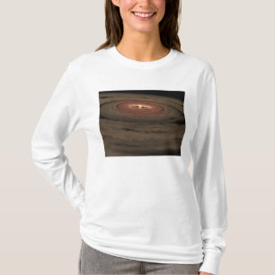 En brun dvärg som omges av en virvla runt disk tee shirt